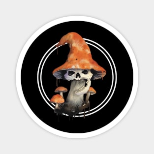 Spooky Mushroom Skull Magnet